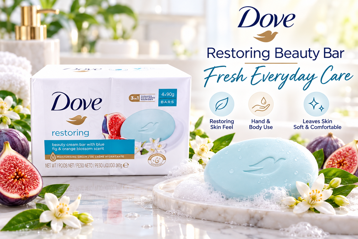 Dove Restoring Soap 90g – Soft, Smooth & Nourished Skin 4pcs