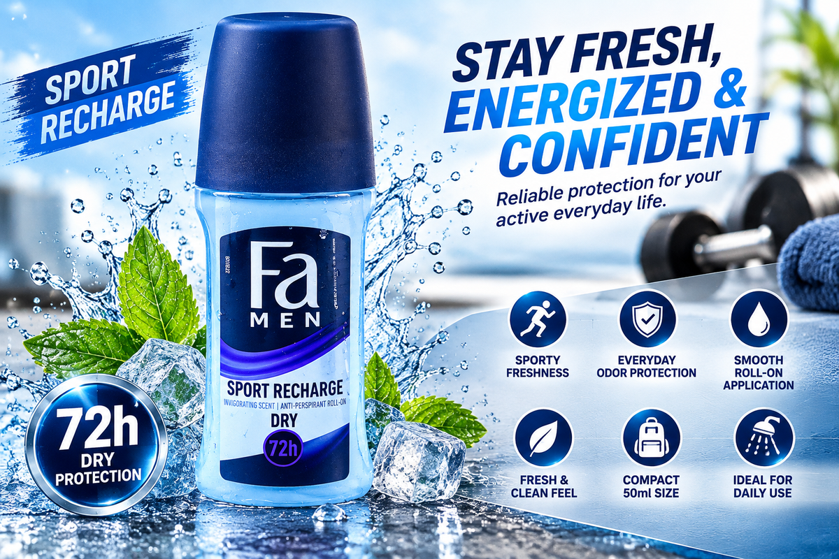 Fa Sport Recharging 50ml x 4pcs  – Daily Deodorant Roll-On