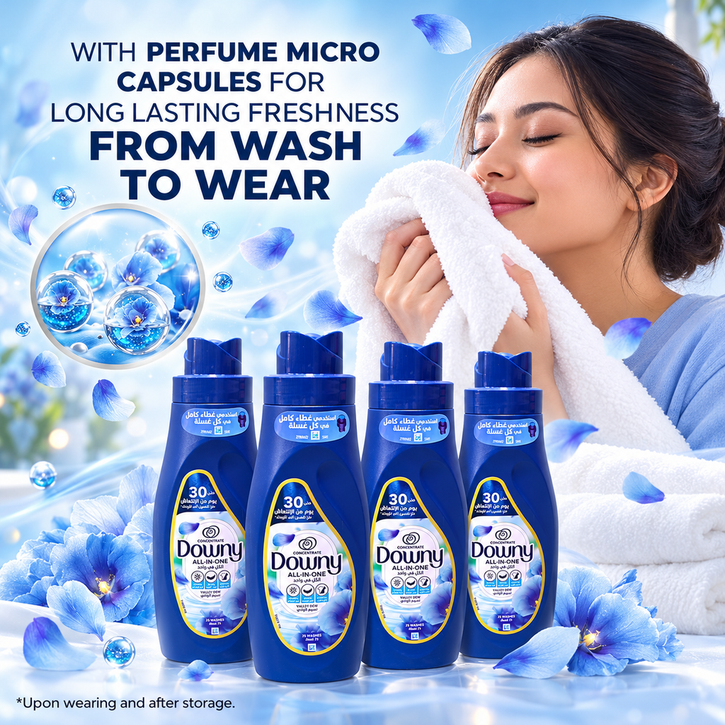 Downy Concentrate Valley Dew Fabric Softener – 1L x 4pcs