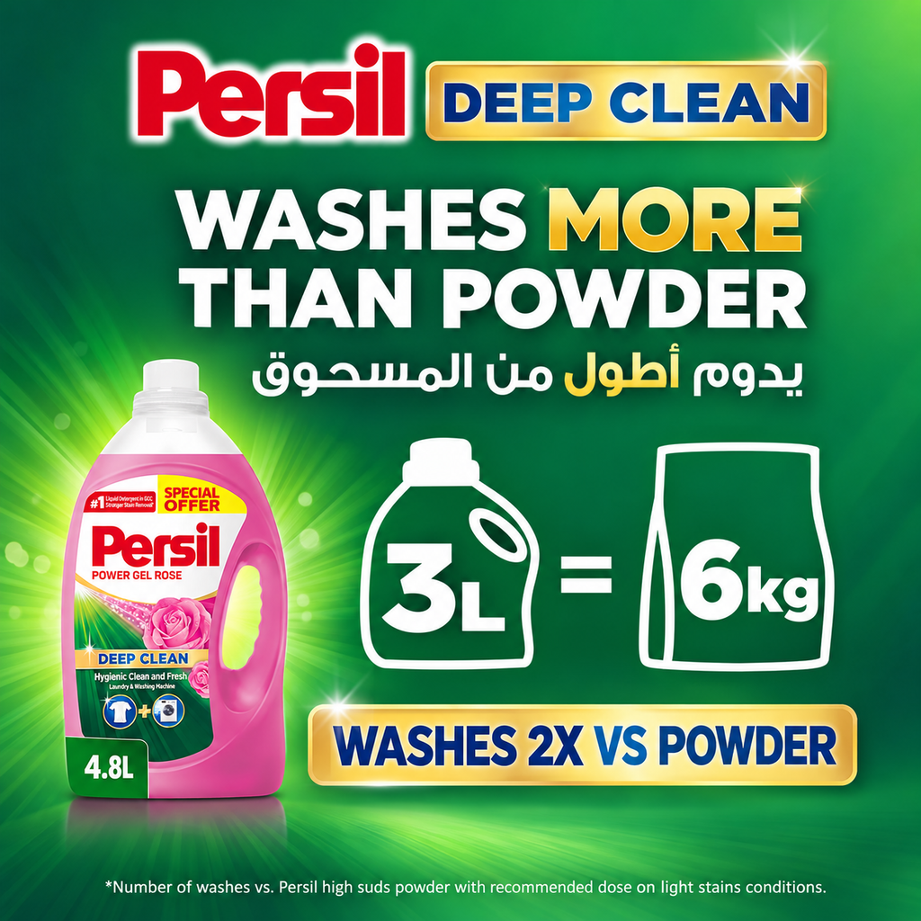 Persil Rose Power Gel 4.8L – Powerful Laundry Detergent