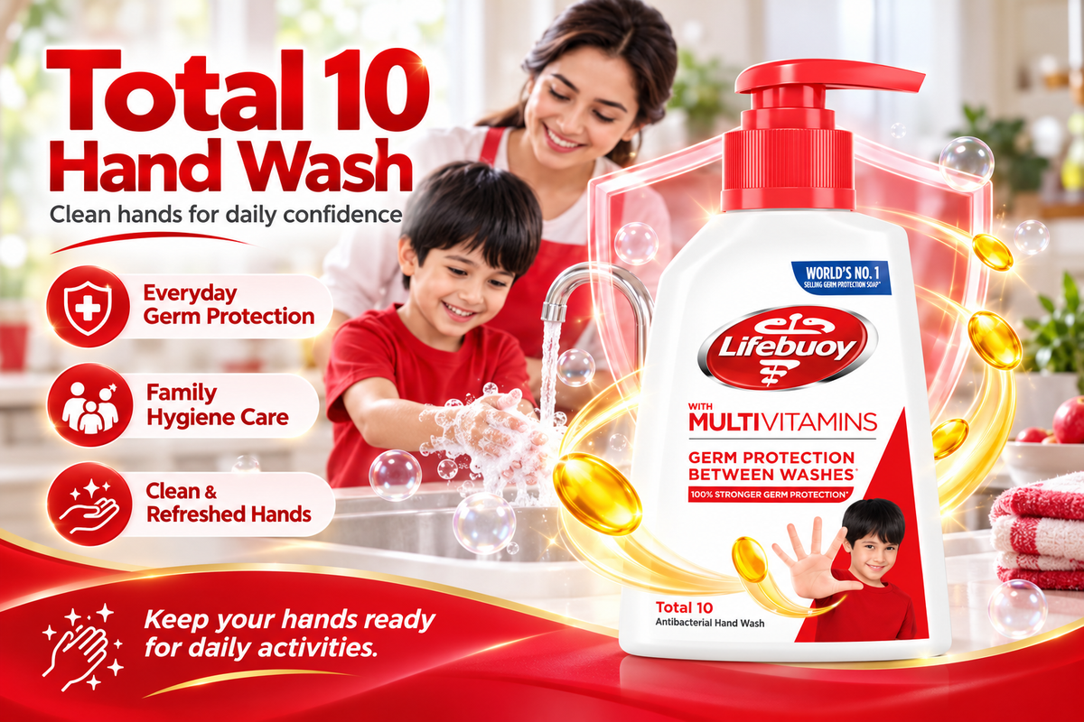 Lifebuoy Total 10 Handwash 180ml – Clean, Fresh & Protected Hands 6pcs