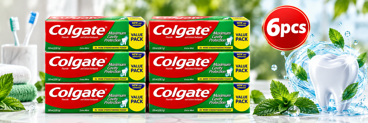 Colgate Max Cavity Extra Mint 150ml x 6pcs  – Strong Teeth & Fresh Breath
