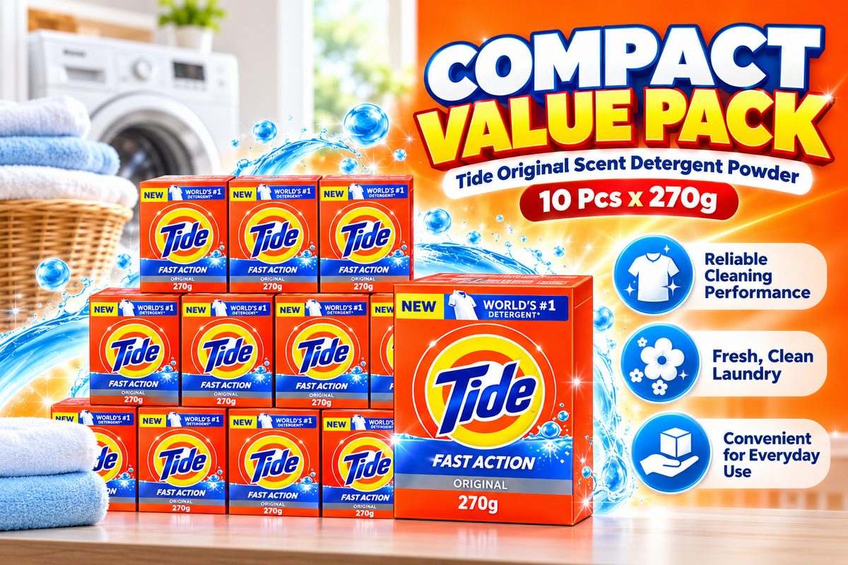 Tide Original Scent Laundry Detergent Powder – 270g 10Pcs