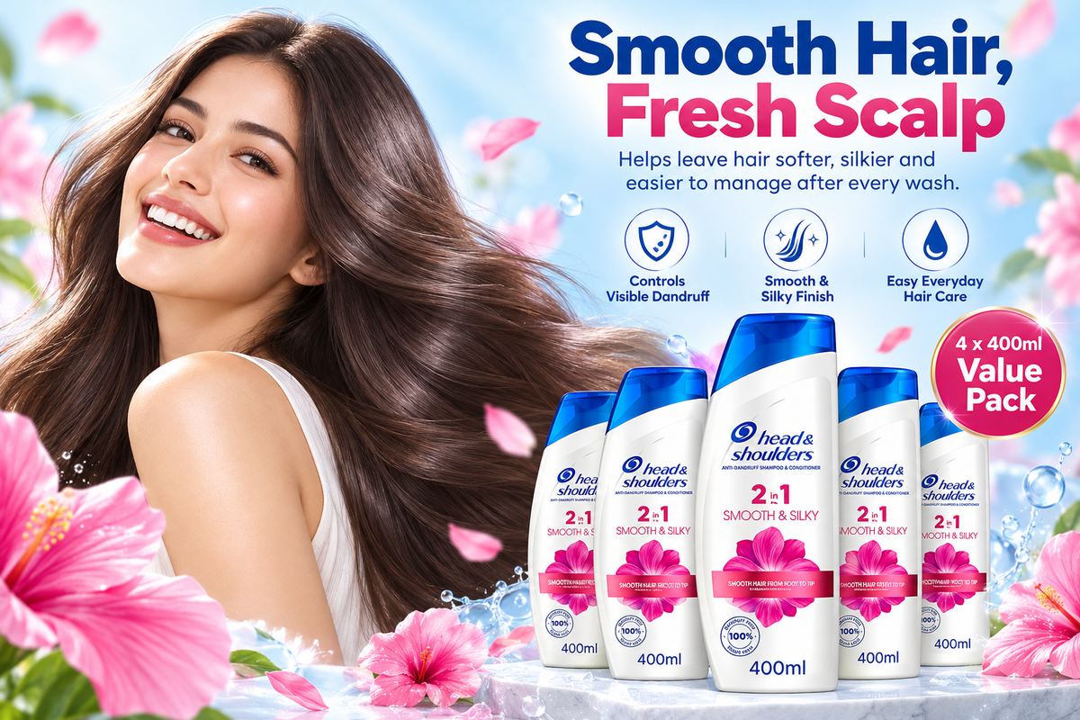 Head & Shoulders Smooth & Silky Shampoo 400ml 4pcs