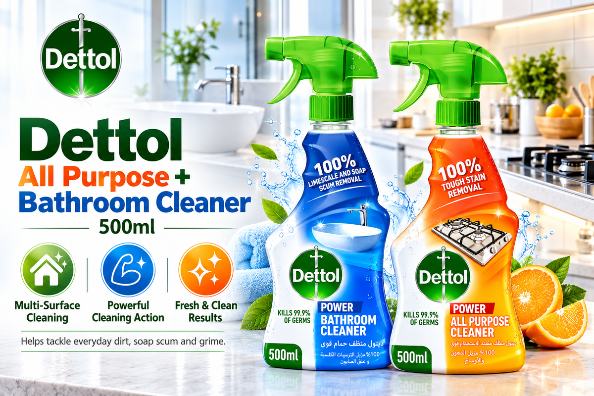 Dettol All Purpose Cleaner 500ml – Kitchen, Bathroom & Surface Care 2pcs