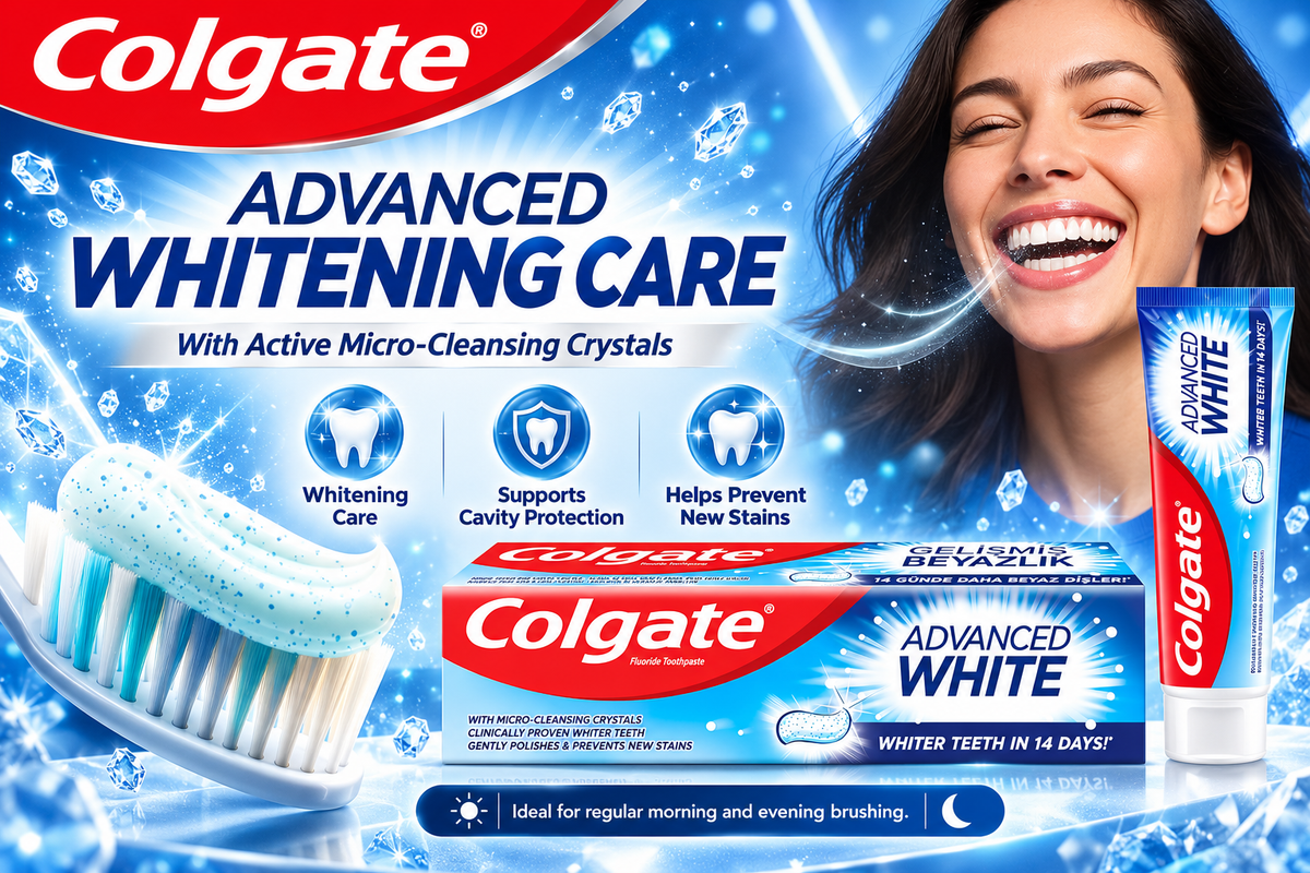 Colgate Advance Whitening 100ml – Everyday Whitening & Cavity Protection 10pcs