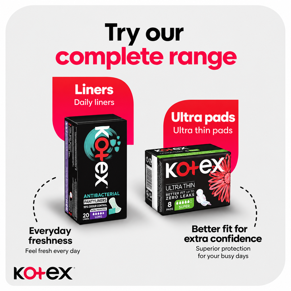 Kotex Maxi Super Pads – 4 packs x 120 pads