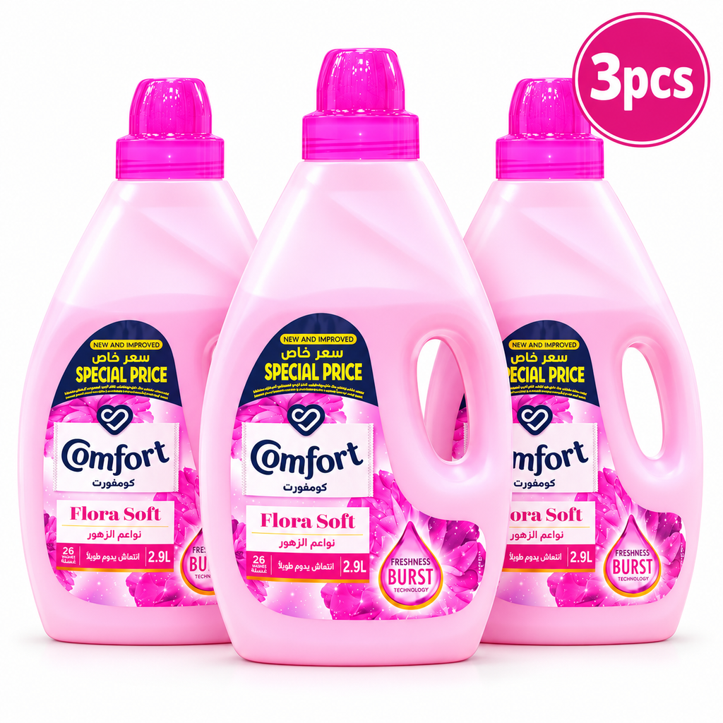 Comfort Flora Pink Fabric Softener – 2.9L 3Pcs