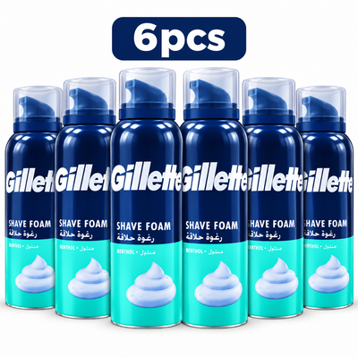 Gillette Shaving Foam Menthol 200ml – Cooling Comfort & Easy Glide x 6pcs