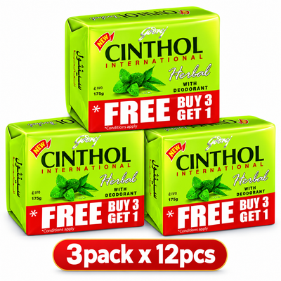 Cinthol Herbal Bath Soap 175g  x 12pcs – Clean, Fresh & Refreshing Skin