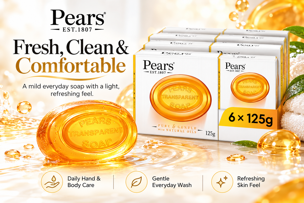 Pears Gentle Cleansing Soap 125g x 6pcs – Mild Daily Skin Care