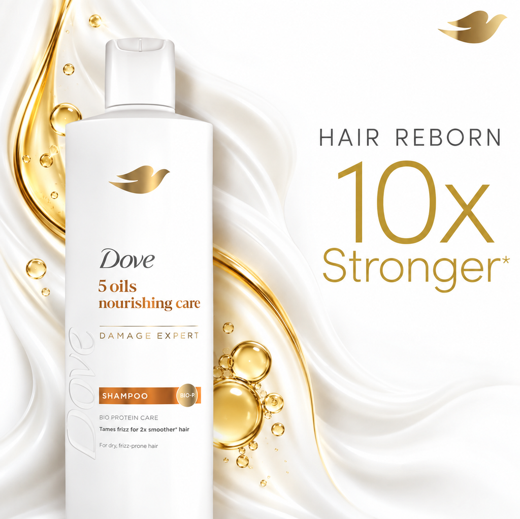 Dove Nourishing Oil Care Shampoo Twin Pack – 2 × 350ml