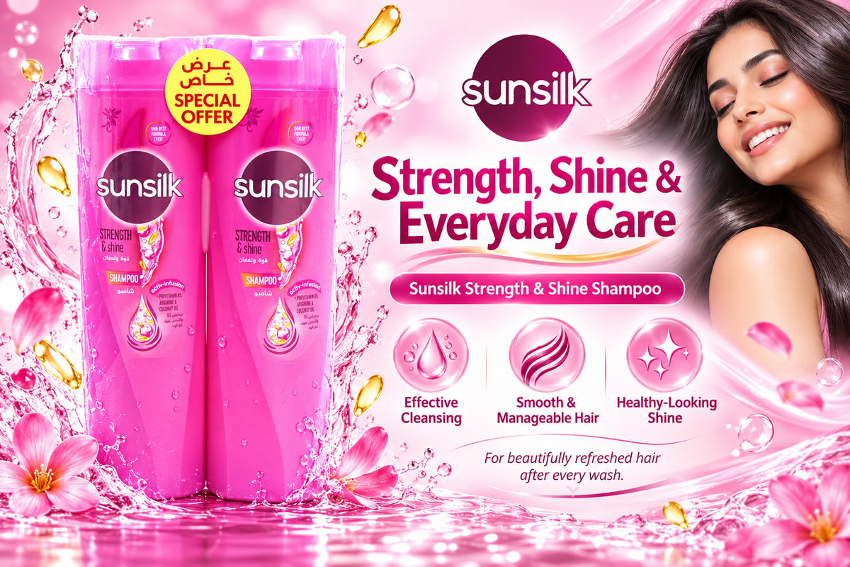 Sunsilk Strength & Shine Shampoo 350ml 2pcs – Stronger, Shinier-Looking Hair
