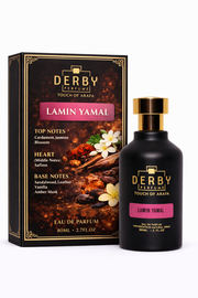 Derby Perfume Lamin Yamal Eau de Parfum bottle and packaging on a white background