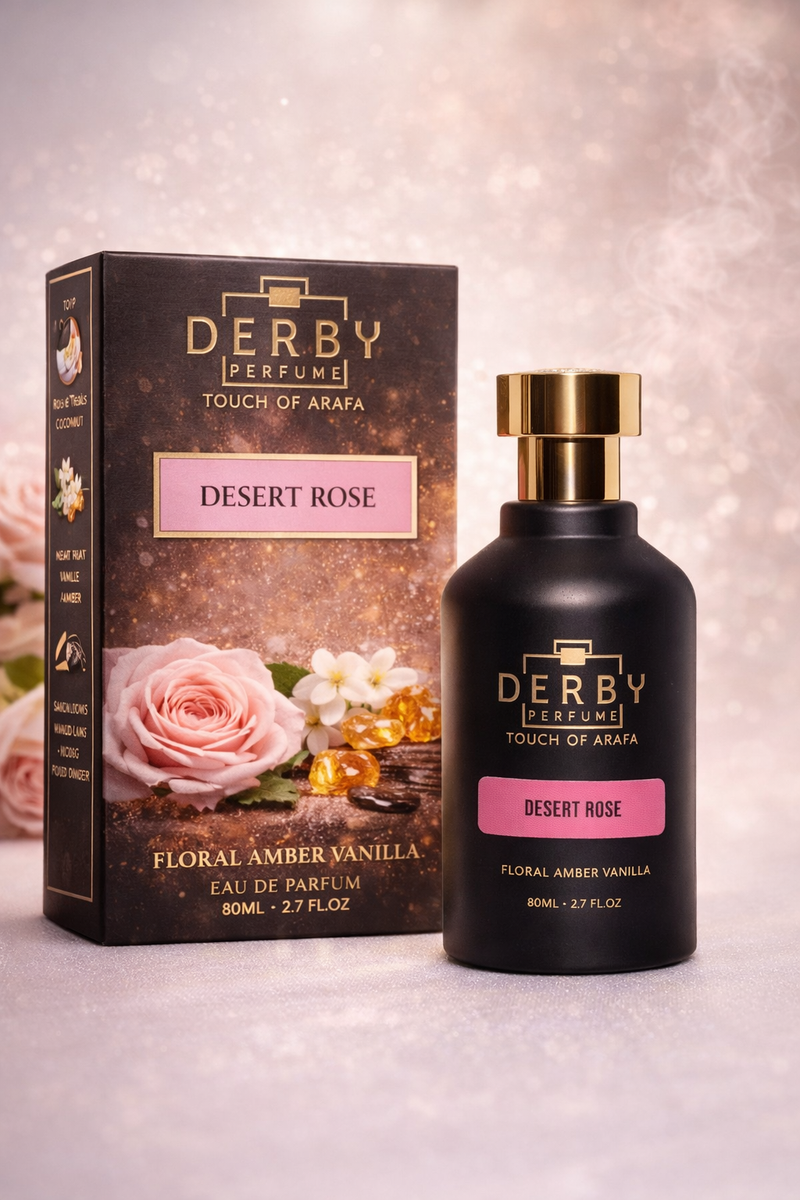 Derby Desert Rose Eau De Parfum by Derby – Sweet Floral Amber Vanilla Fragrance