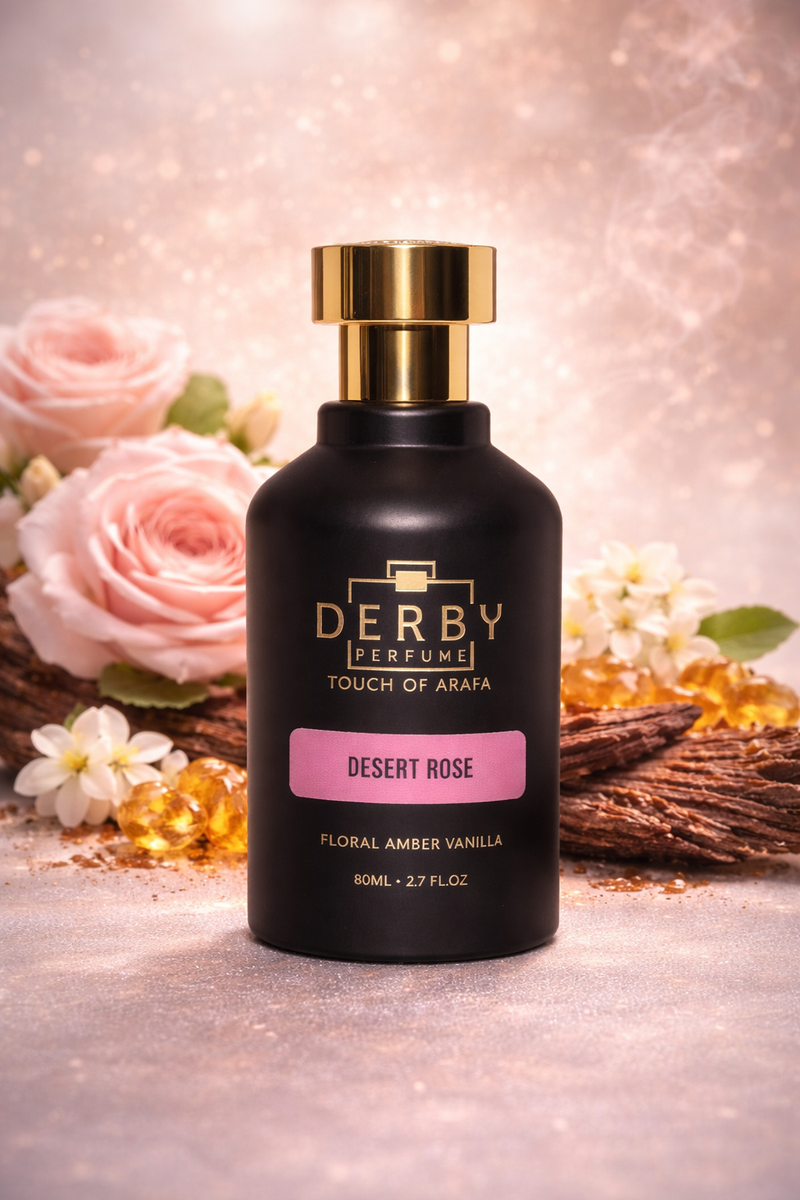 Derby Desert Rose Eau De Parfum by Derby – Sweet Floral Amber Vanilla Fragrance