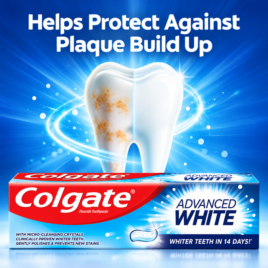 Colgate Advance Whitening 100ml – Everyday Whitening & Cavity Protection 10pcs