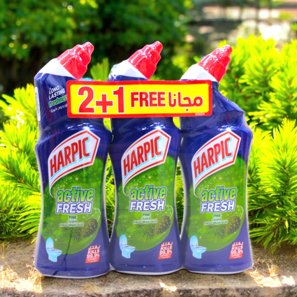 Harpic Fresh Pine Toilet Cleaner 750ml – Powerful Deep Cleaning x 3pcs