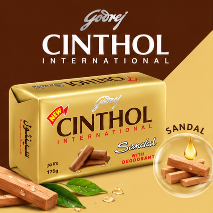 Cinthol Sandal Soap 175g  x 12 pcs – Fresh Cleansing with Sandal Fragrance