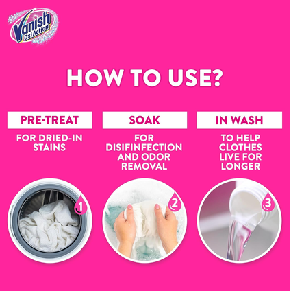 Vanish White Liquid Stain Remover 495ml x 4pcs  – Powerful Laundry Care