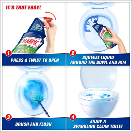 Harpic Fresh Pine Toilet Cleaner 750ml – Powerful Deep Cleaning x 3pcs