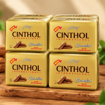 Cinthol Sandal Soap 175g  x 12 pcs – Fresh Cleansing with Sandal Fragrance