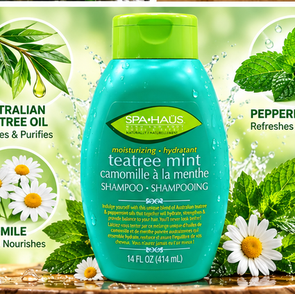 Spa Haus Moisturizing Shampoo 414ml x 6pcs – Tea Tree Mint Freshness