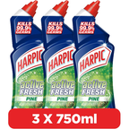 Harpic Fresh Pine Toilet Cleaner 750ml – Powerful Deep Cleaning x 3pcs