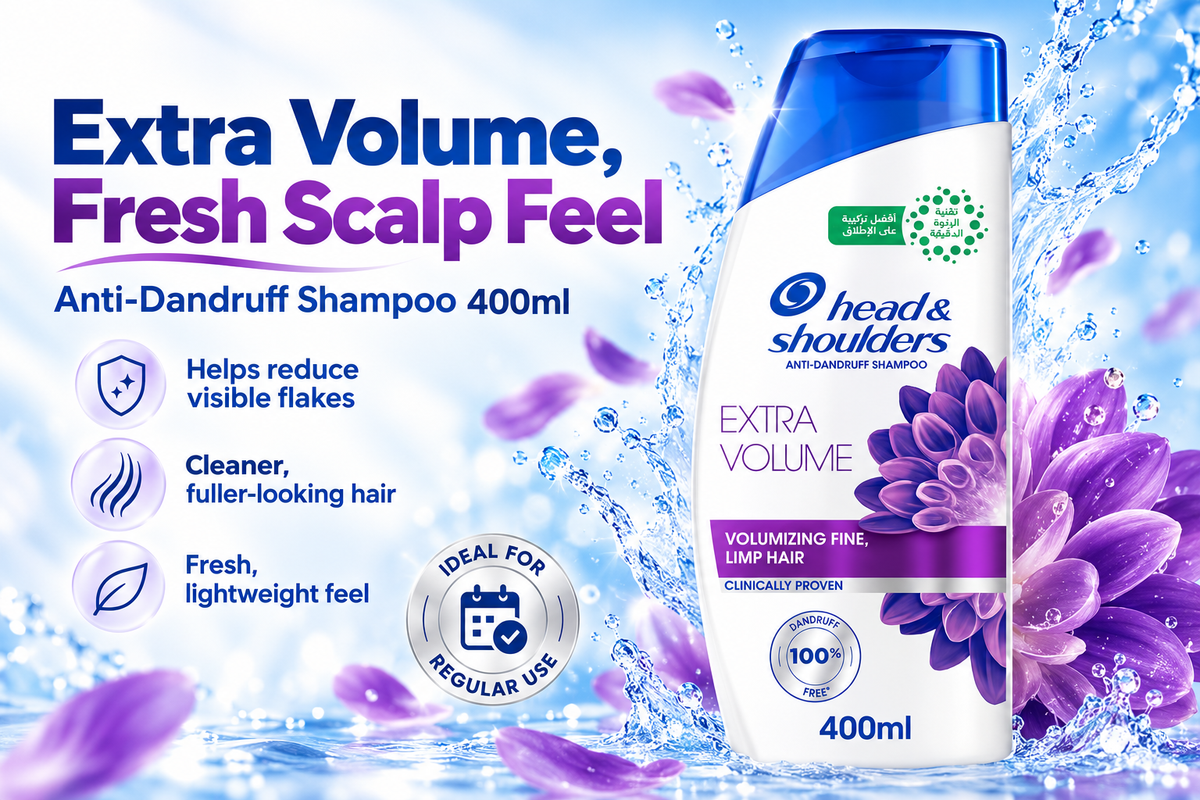 Head & Shoulders Anti-Dandruff Extra Volume Shampoo – 400ml x 4pcs