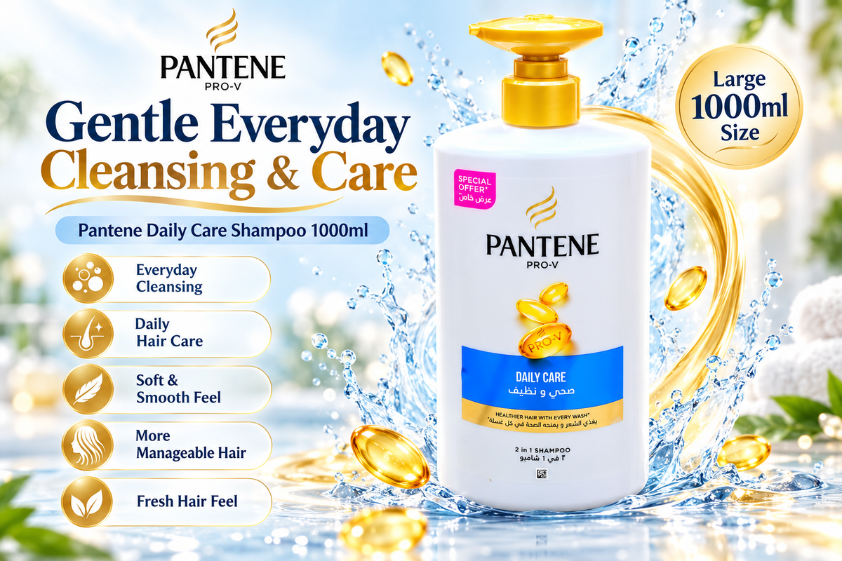 Pantene Shampoo Daily Care 1L x 2pcs – Soft, Smooth & Manageable Hair