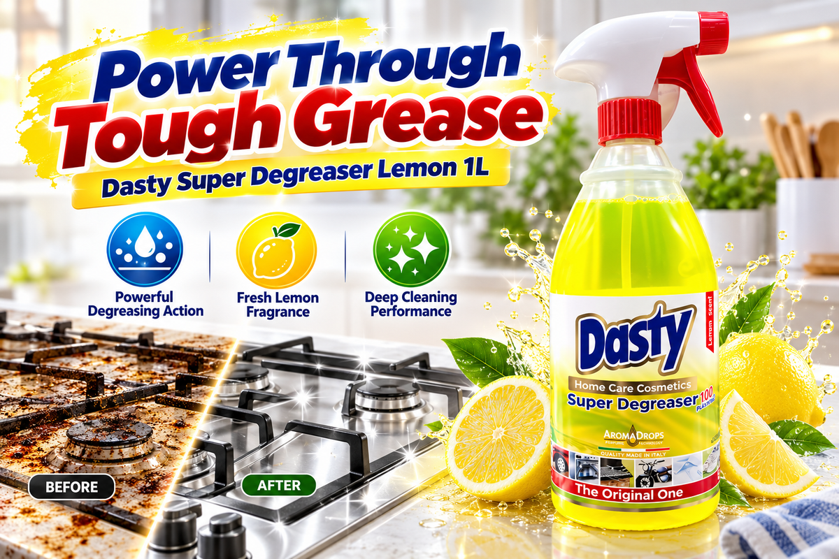 Dasty Super Degreaser Lemon 1L – Kitchen & Multi-Surface Cleaner 2pcs