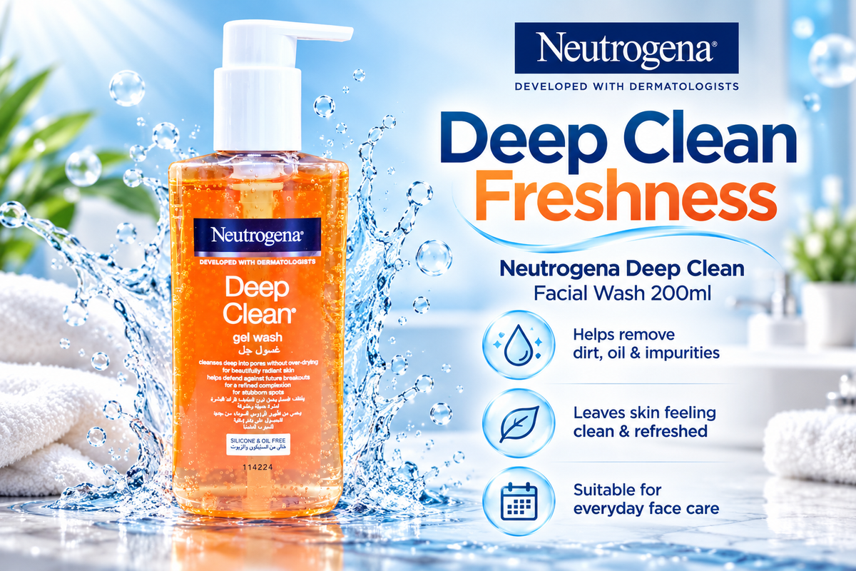 Neutrogena Deep Clean Facial Wash 200ml x 4pcs – Fresh & Deep Cleansing