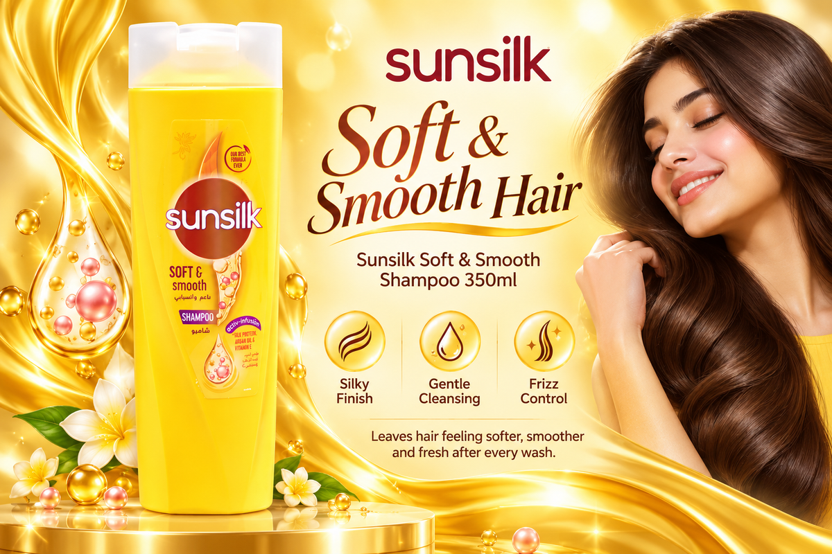Sunsilk Soft & Smooth Shampoo 350ml – Smooth, Manageable & Silky Hair 3pcs
