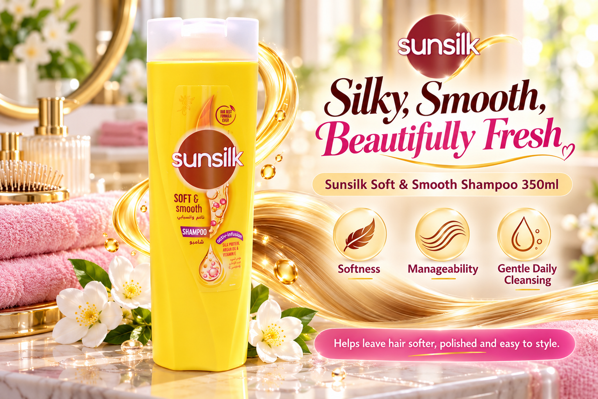 Sunsilk Soft & Smooth Shampoo 350ml – Smooth, Manageable & Silky Hair 3pcs