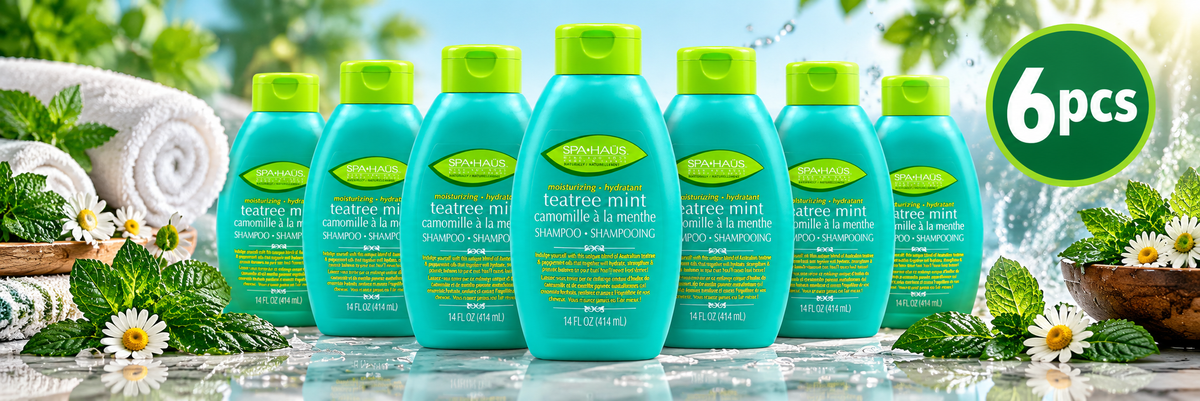Spa Haus Moisturizing Shampoo 414ml x 6pcs – Tea Tree Mint Freshness