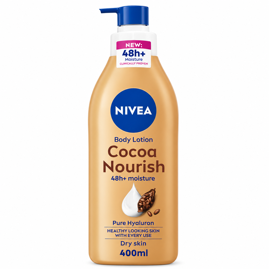 Nivea Cocoa Butter Body Lotion 400ml 2pcs  – 48H Deep Moisture Care