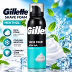Gillette Shaving Foam Menthol 200ml – Cooling Comfort & Easy Glide x 6pcs