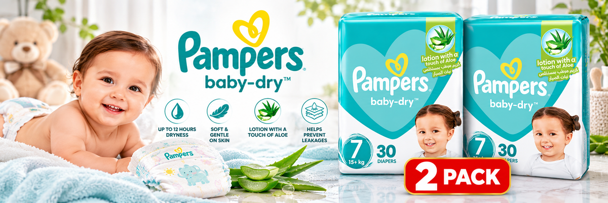 Pampers Mega Rash Protect Size 7 – 2× 30 Diapers, 60PC Value Pack