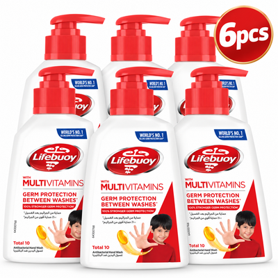Lifebuoy Total 10 Handwash 180ml – Clean, Fresh & Protected Hands 6pcs