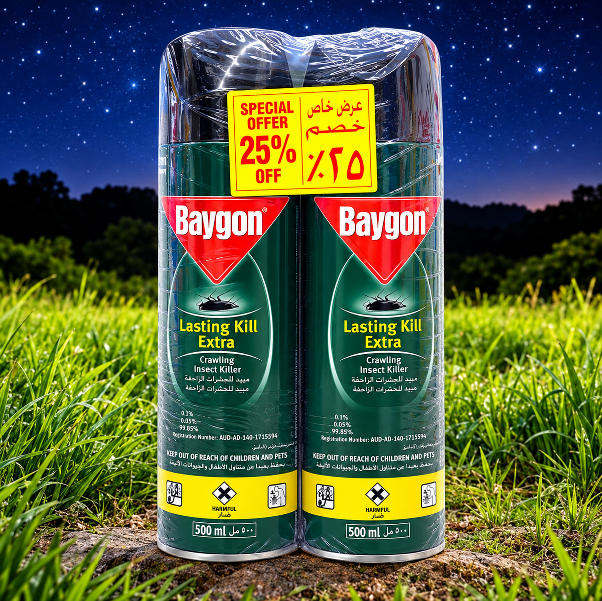 Baygon Lasting Kill Extra 500ml x 2pcs – Powerful Insect Killer Spray