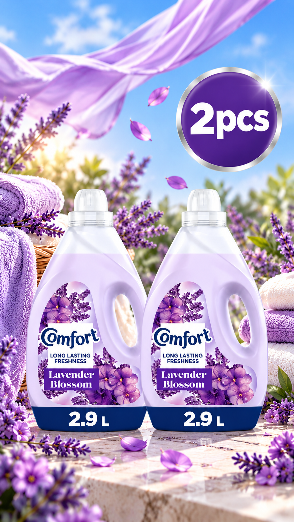 COMFORT FABRIC SOFTNER LAVENDER BLOSSOM 2.9LTR x 2pcs