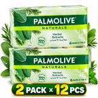Palmolive 170g Herbal Extracts Soap – Everyday Skin Cleansing pack of 2 x 12pcs