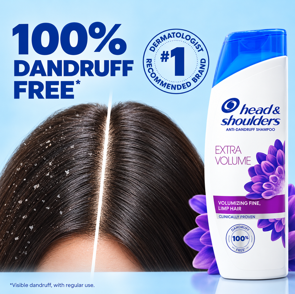 Head & Shoulders Anti-Dandruff Extra Volume Shampoo – 400ml x 4pcs