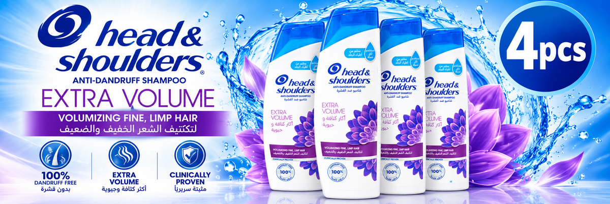 Head & Shoulders Anti-Dandruff Extra Volume Shampoo – 400ml x 4pcs