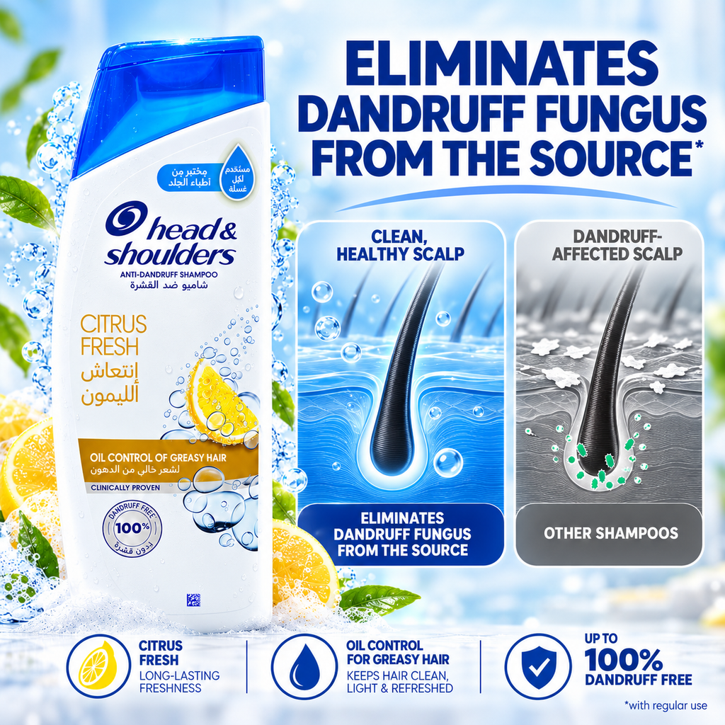 Head & Shoulders Anti-Dandruff Citrus Fresh Shampoo 400ml 4pcs