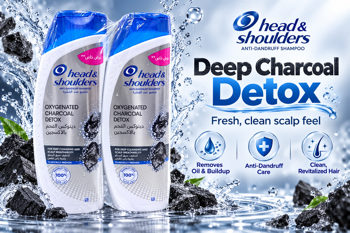 Head & Shoulders Charcoal Detox 350ml  x 2pcs – Fresh Scalp & Clean Hair