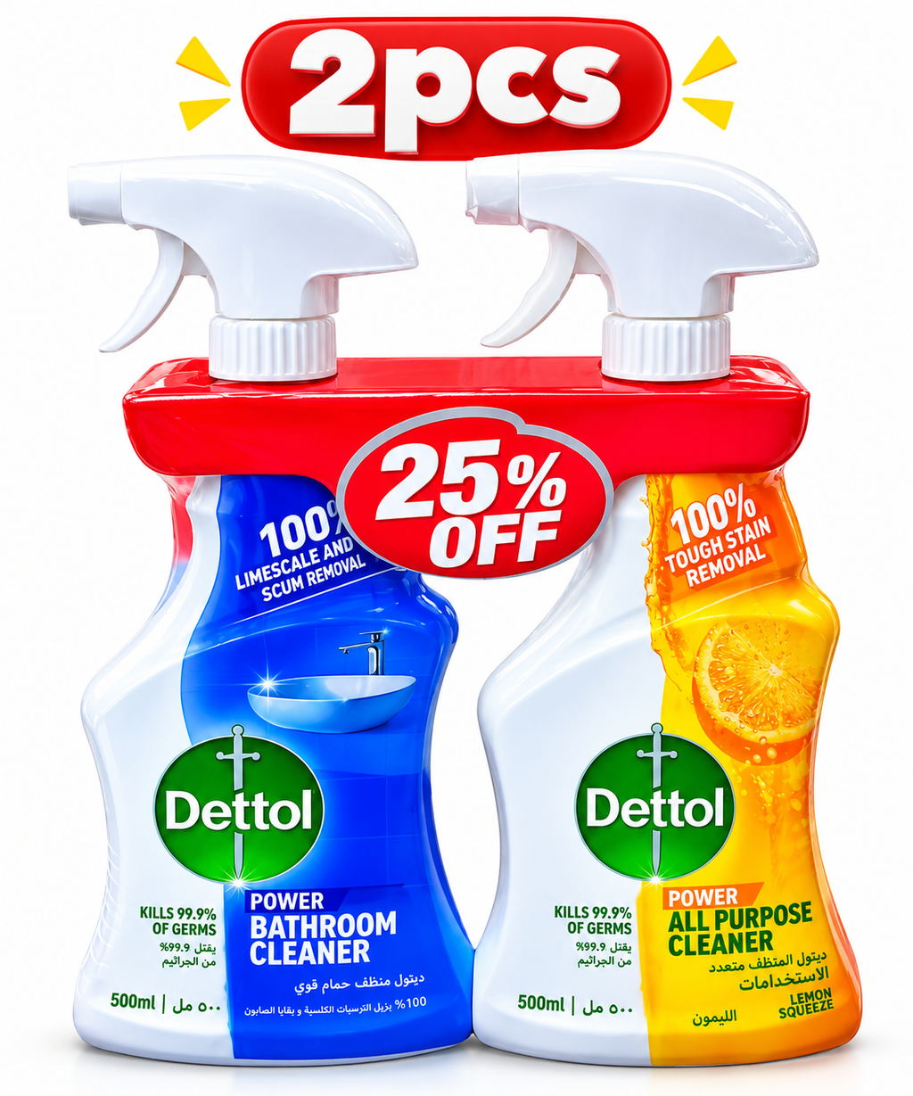 Dettol All Purpose Cleaner 500ml – Kitchen, Bathroom & Surface Care 2pcs