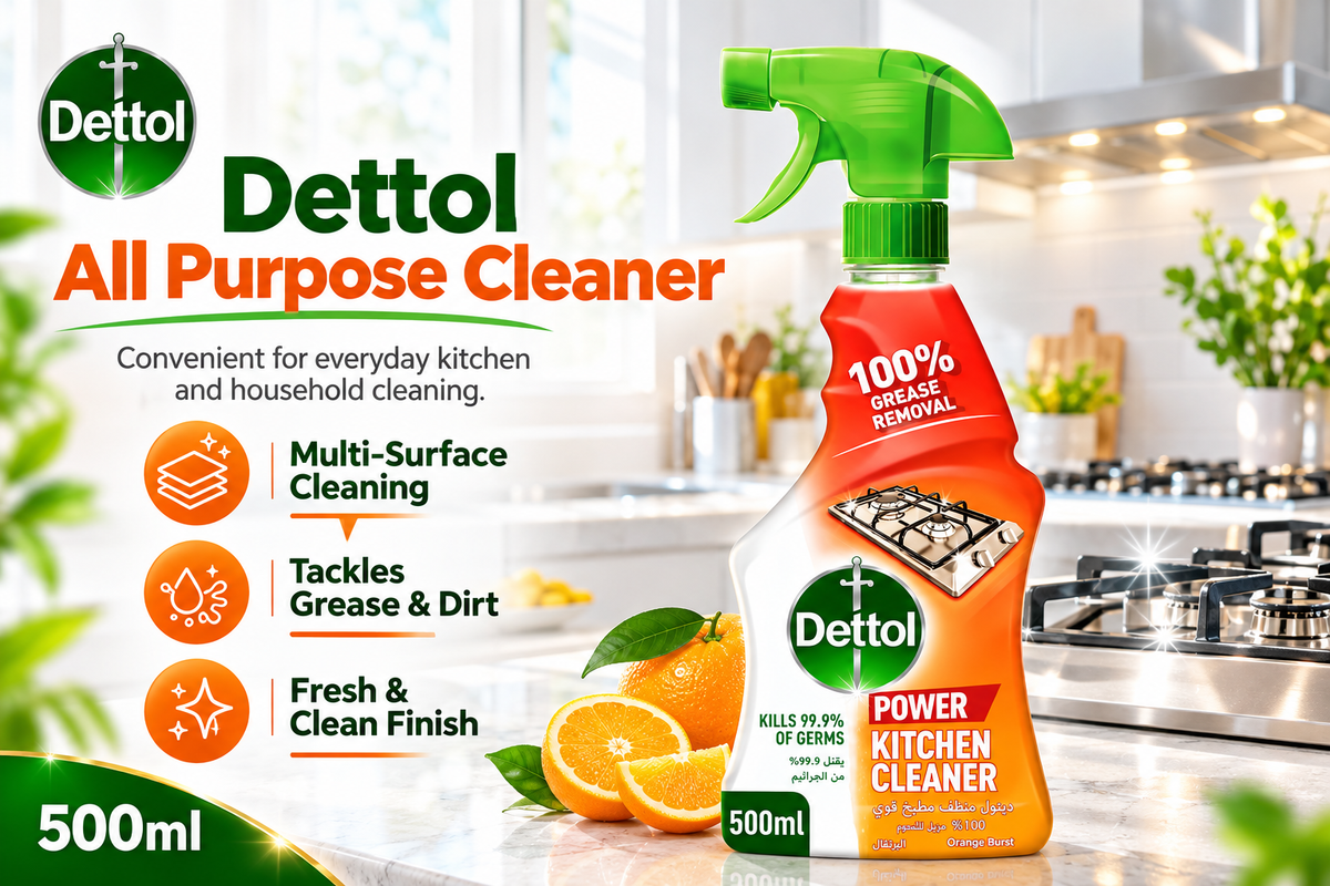 Dettol All Purpose Cleaner 500ml – Kitchen, Bathroom & Surface Care 2pcs