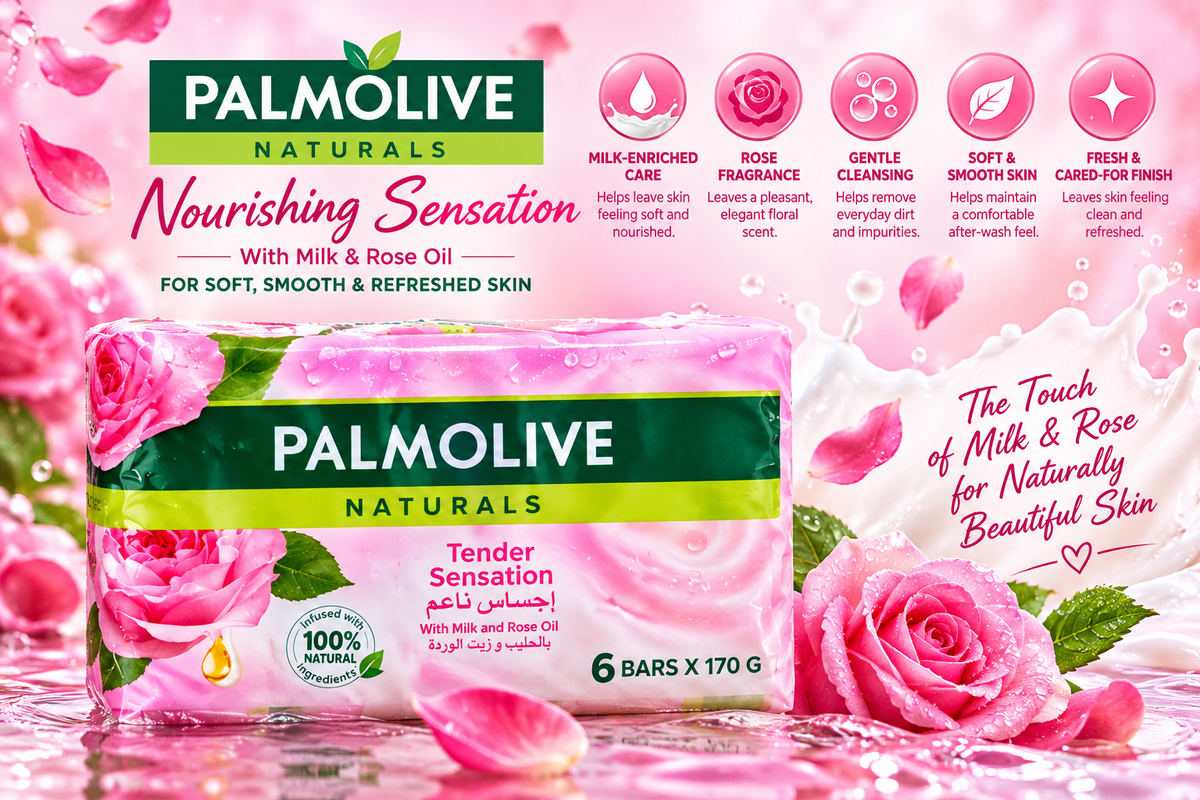 Palmolive Nourishing Sensation Soap with Milk & Rose 170g x 2packs 12pcs