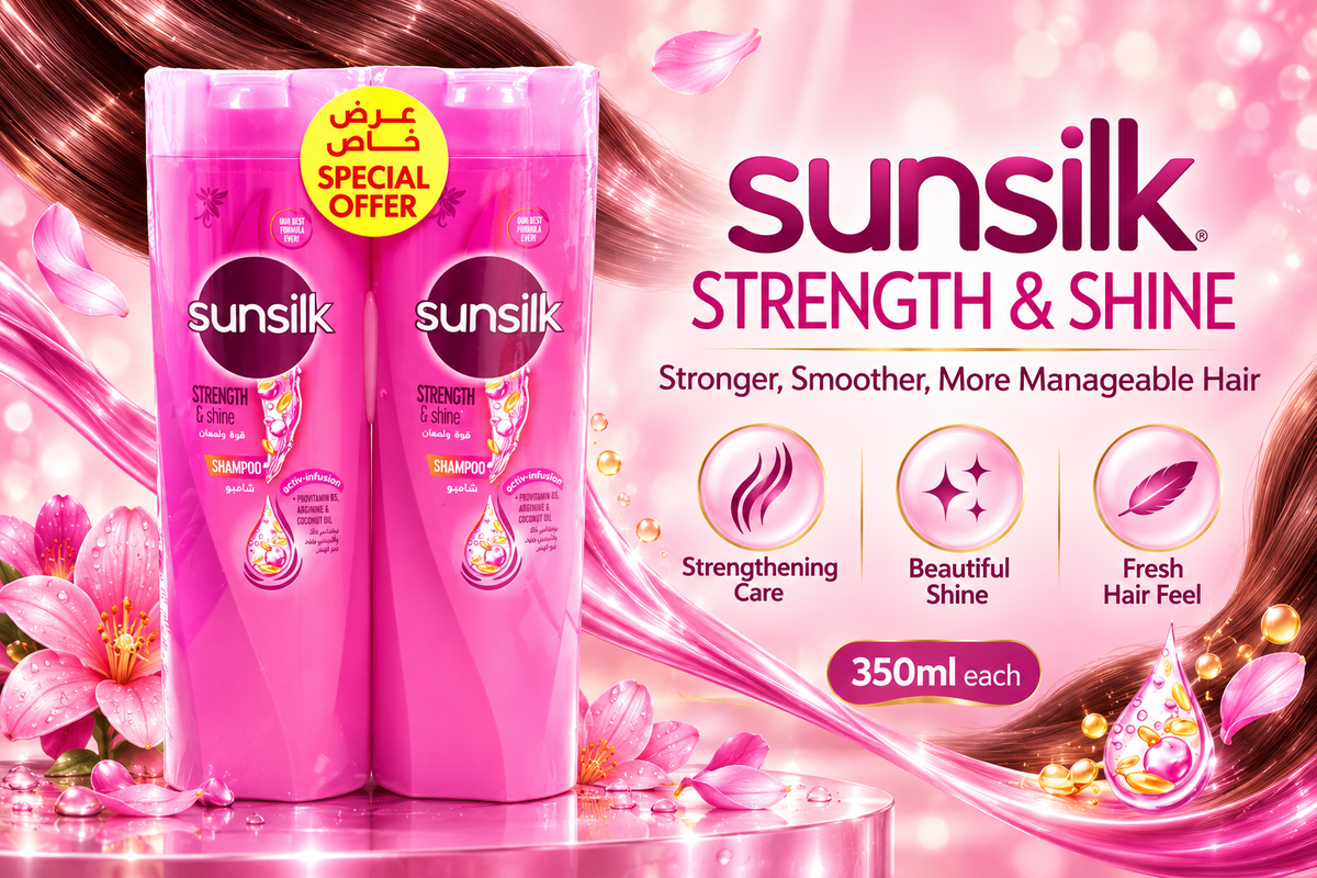Sunsilk Strength & Shine Shampoo 350ml 2pcs – Stronger, Shinier-Looking Hair
